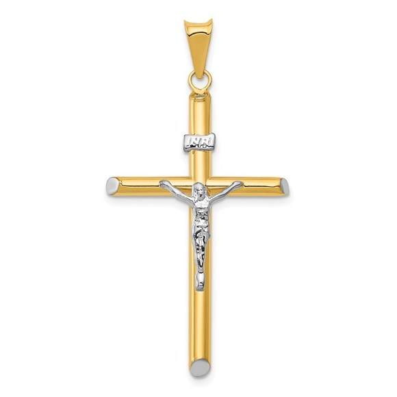 14K Two-Tone w/Rhodium Inri Crucifix Pendant,All Products : American Fashion Style Bags On Sale